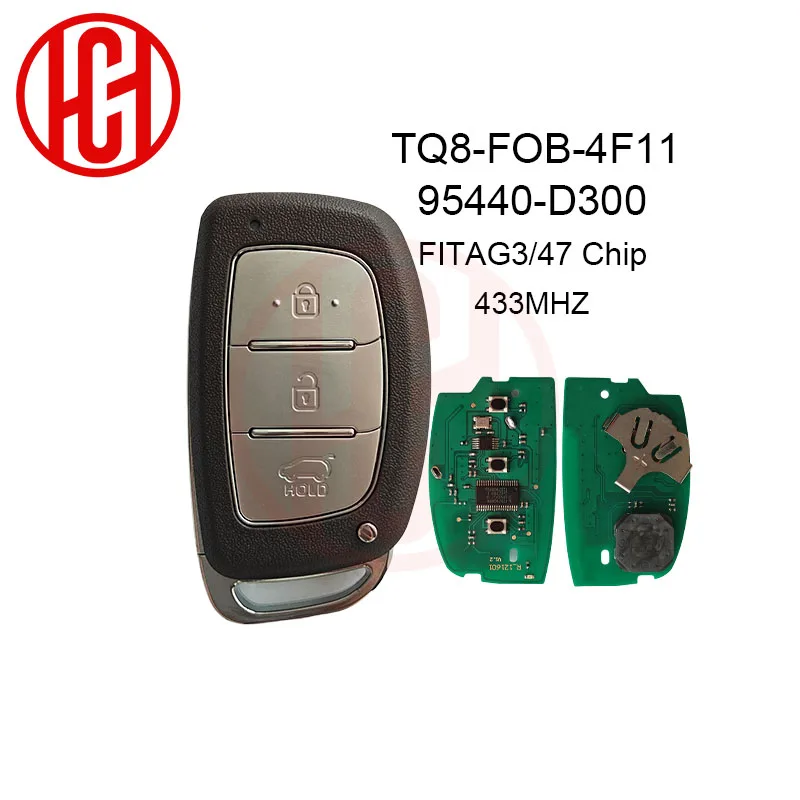 

95440-D3000 ID47 чип 433 МГц бесключевой доступ автомобильный дистанционный ключ TQ8-FOB-4F11 для Hyundai Tucson 2014 2015 2016 2017 2018