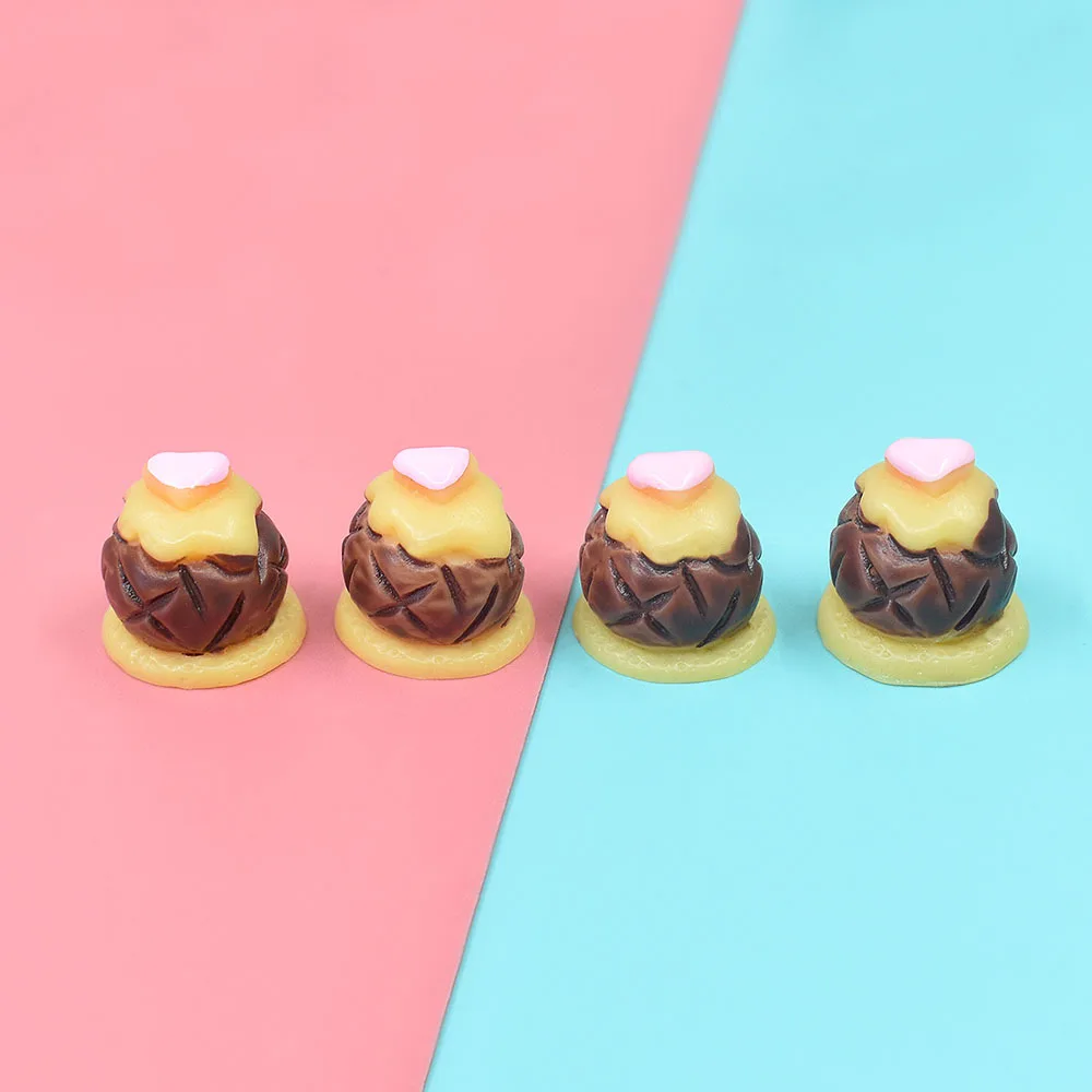 

10pcs Kawaii Resin Chocolate Mini Cake Embellishments Cabochon Flatback Scrapbooking Material Planar Miniatures Diy Phone Charms