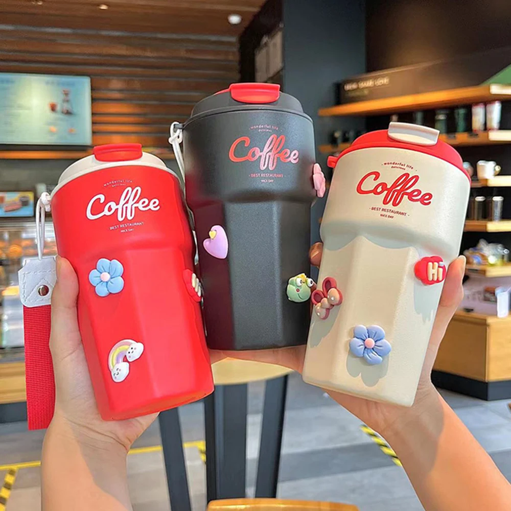 

Stainless Steel Coffee Thermal Mug Beer Cups For Girls Portable Car Thermos Mug Vacuum Flask Travel Cold Water Insulated Bottle