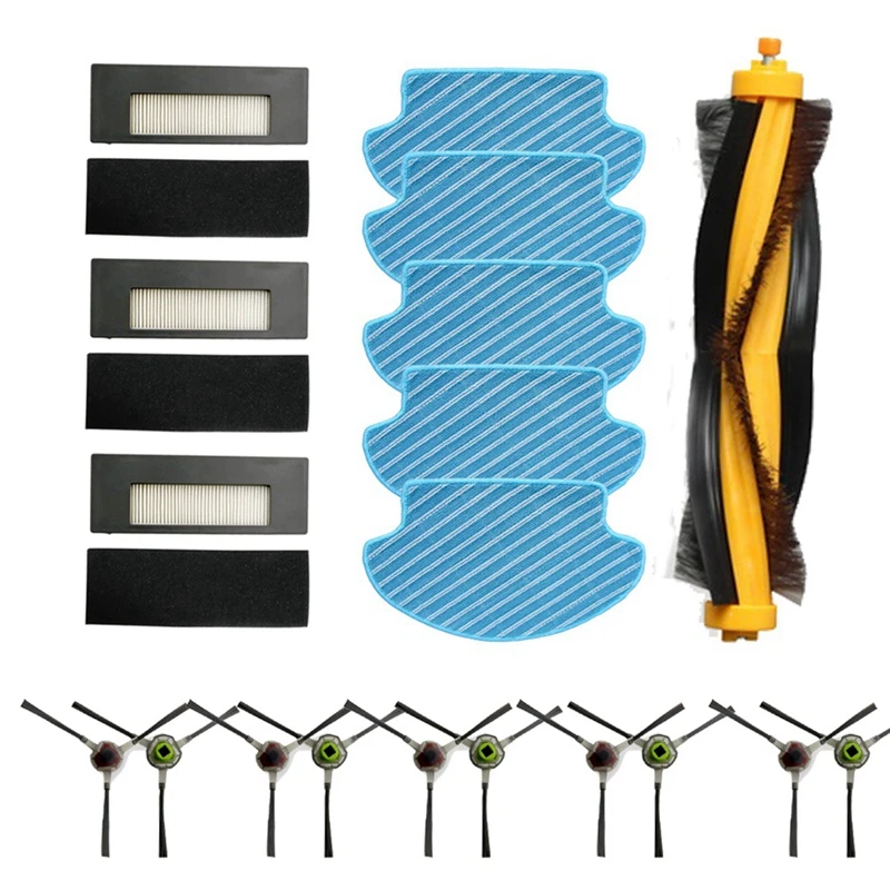 

Roller Brush, Side Brush Filter And Mop Pad Replacement Parts For ECOVACS DEEBOT DE55 DE53 Vacuum Cleaner