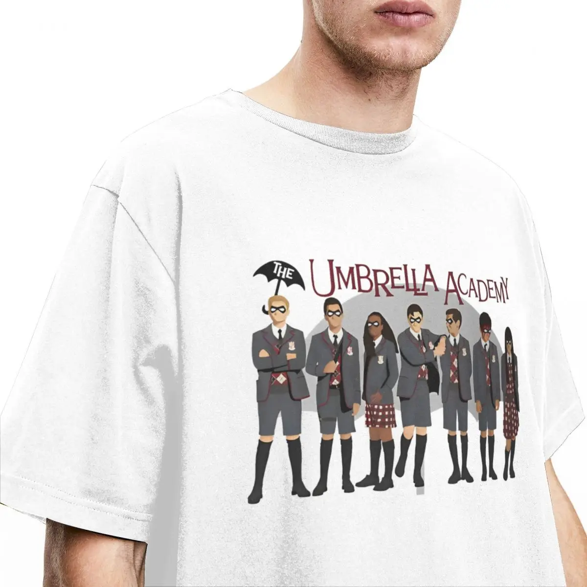 Футболка мужская с принтом зонтика 100% хлопок Y2K