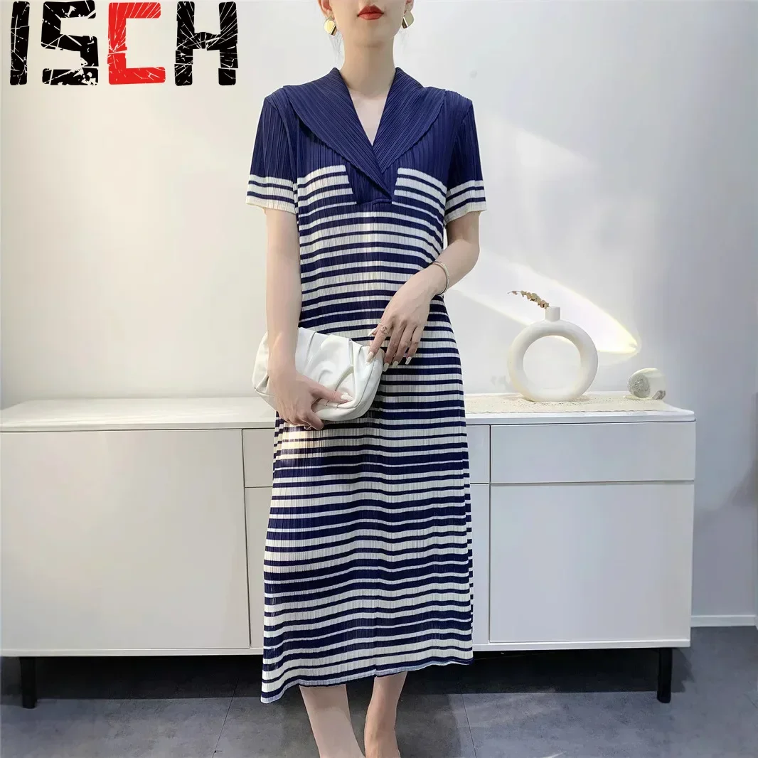 Плиссированное платье со складками новинка лета 2025 года новое французское