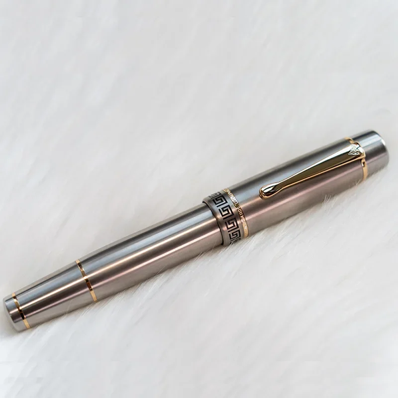 Wingsung Junlai 900 титановая перьевая ручка 18 карат поршень No 9/50 большой размер золото