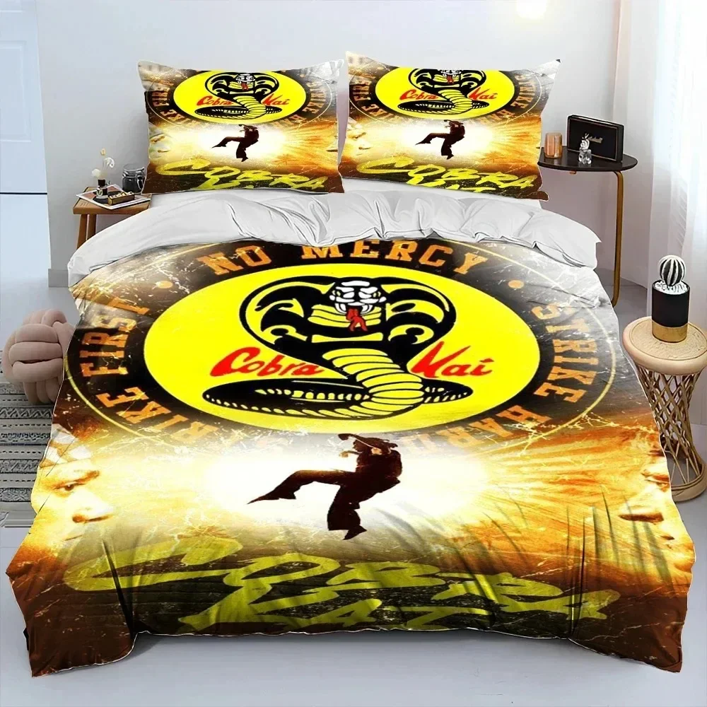 Фото 3D Cobra Kai Amanda TV Karate Comforter Комплект постельного белья, пододеяльник, пододеяльник, наволочка, комплект постельного белья King Queen Size Kids №4
