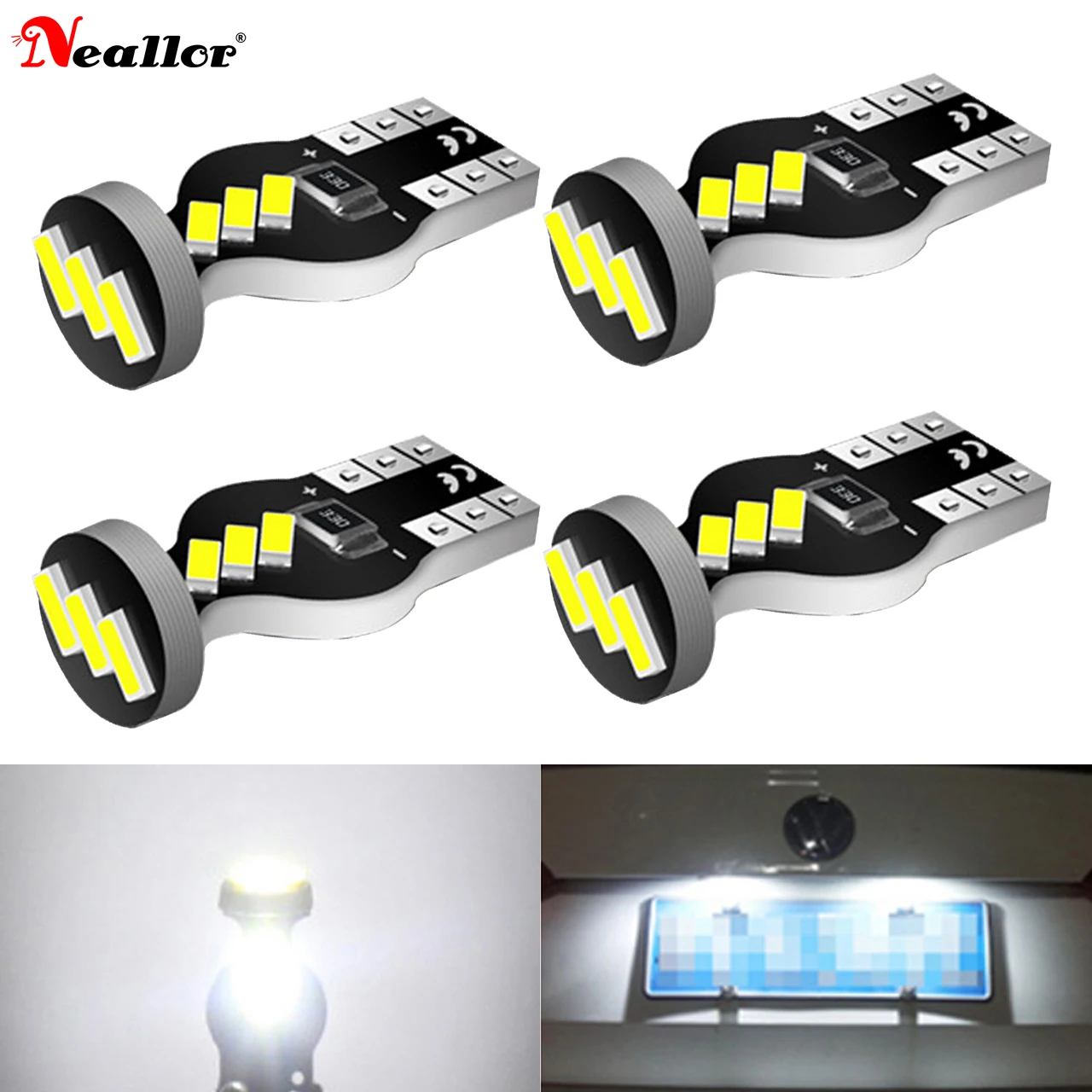 

A pack W5W T10 168 194 LED Canbus Light Bulbs for BMW Audi Mercedes Car Interior Reading Parking Lights White 6000K No Error 12V