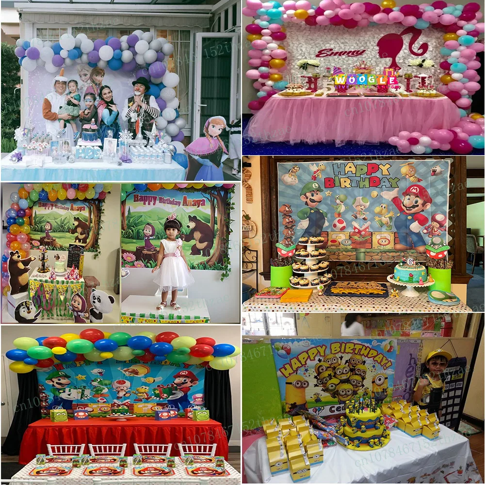 Pokemon Birthday Party Photo Background Baby Shower Photography Backdrop Cartoon Banner Decoration