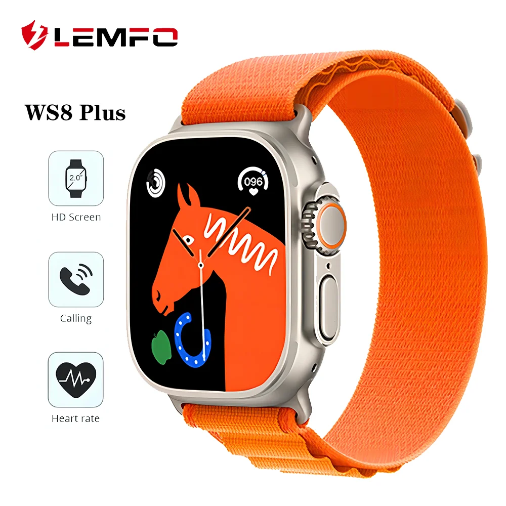 

LEMFO iwo Watch Ultra смарт часы Series 8 Bluetooth-вызов NFC Спортивные режимы Монитор здоровья пользовательский циферблат управление музыкой Smartwatch 2023 2,0 дюй...