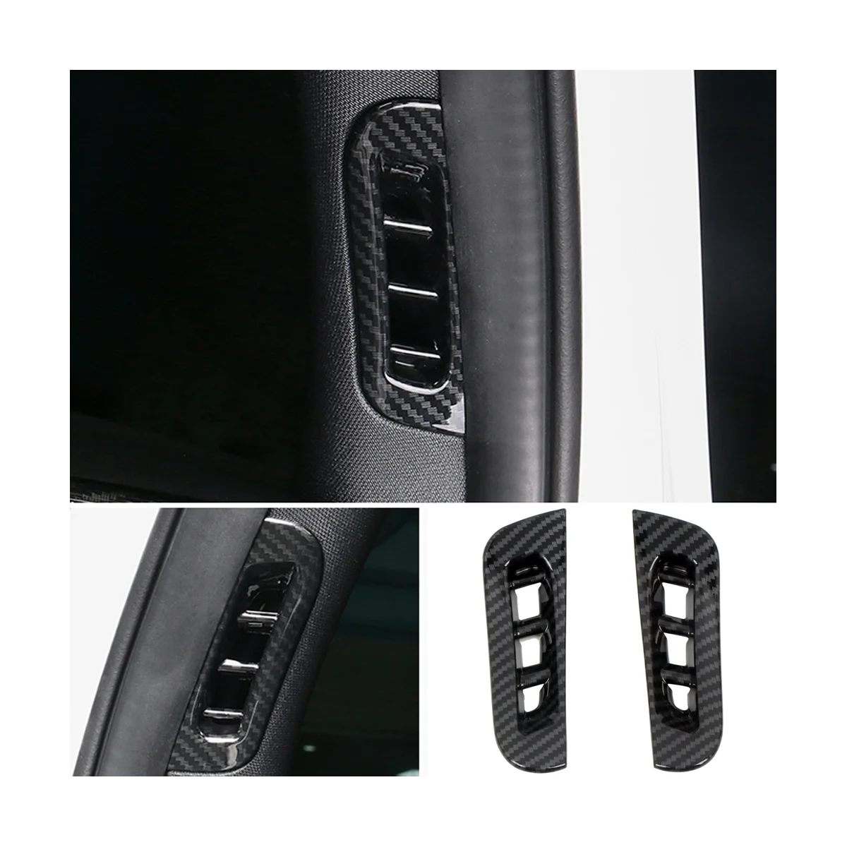 

Car Carbon Fiber Front a Pillar Air Conditioner Vent Outlet Cover Trim for Dodge Durango 2011-2022