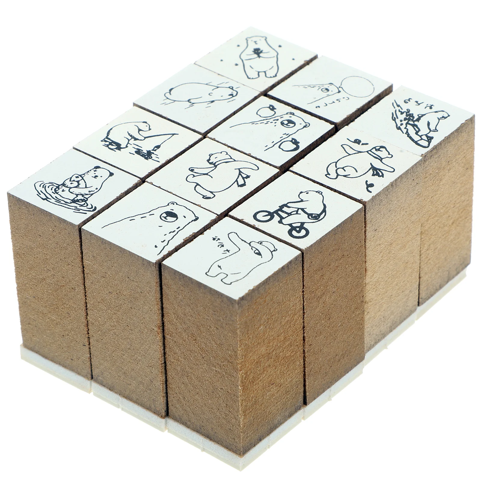 

12 Pcs Wooden Seal Scrapbook Seal DIY Hand Account Handbook Stamp for Kids