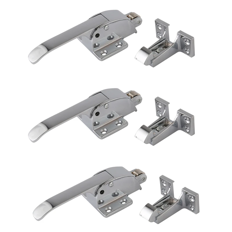 

3X Stainless Steel Spring Loaded Walk In Freezer Cooler Door Handle Latch