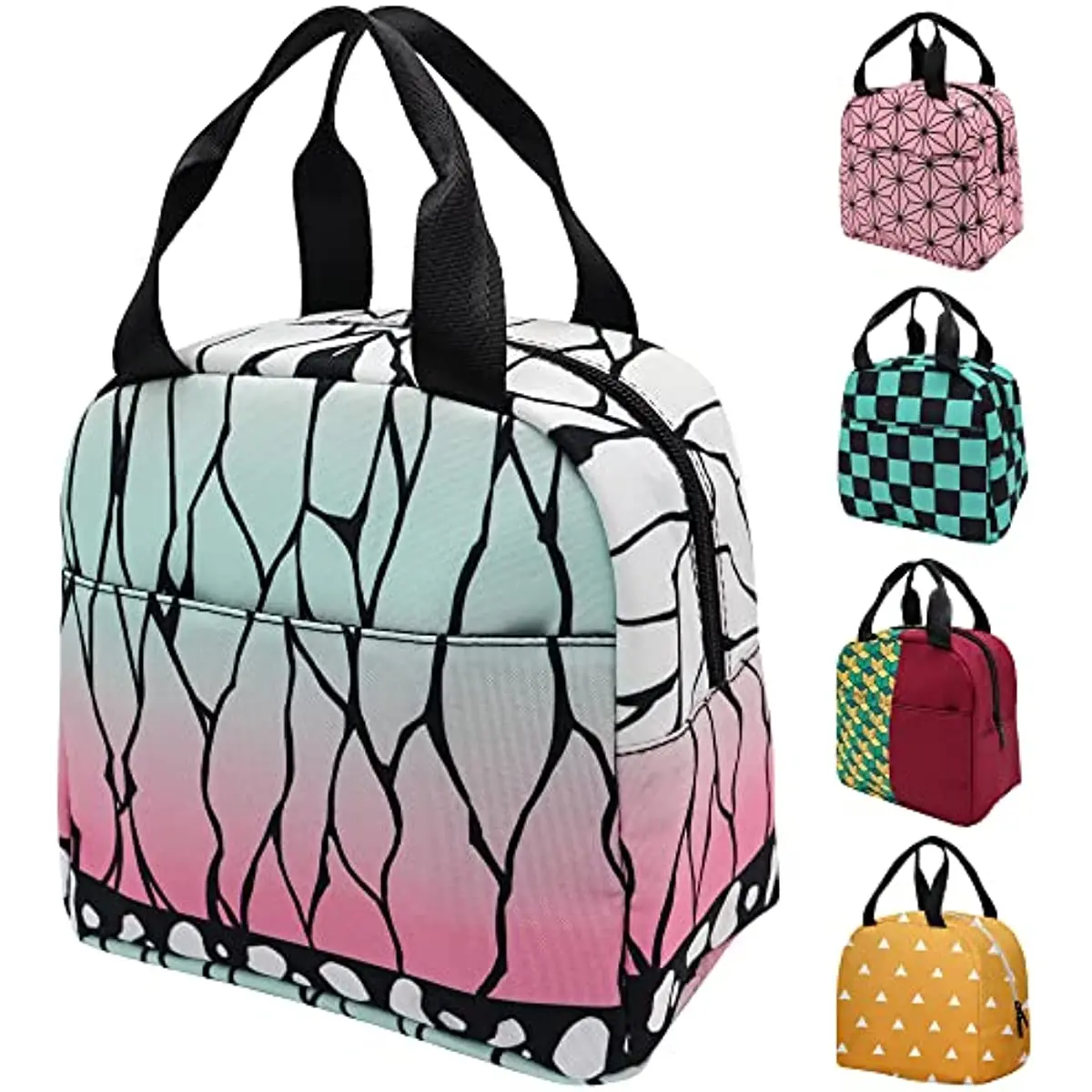 

Anime Demon Women Lunch Bags Tote Men Lunch Boxes Storage Container Reusable Thermal Picnic Carrier Anime Cartoon Style Blue