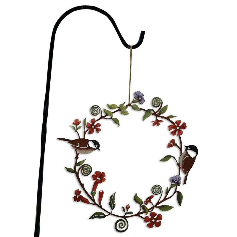 

Tit Wreath Wall Decor Mini Stained Bird Art Wreath Outdoor Farmhouse Decor Porch Decoration Wreath Artwork For Window Garden And