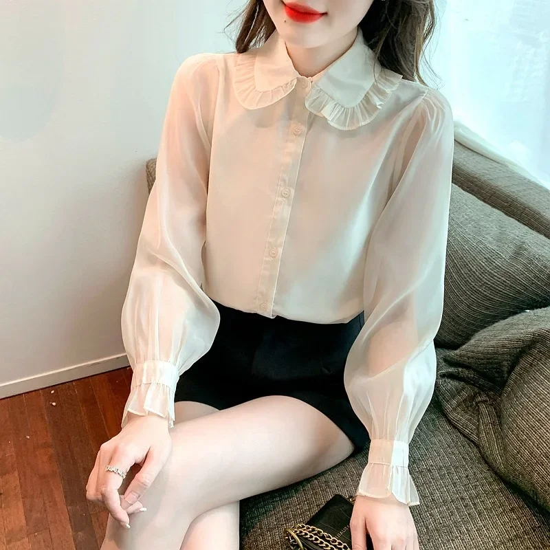 Женская осенняя новая профессиональная рубашка с длинным рукавом элегантный топ