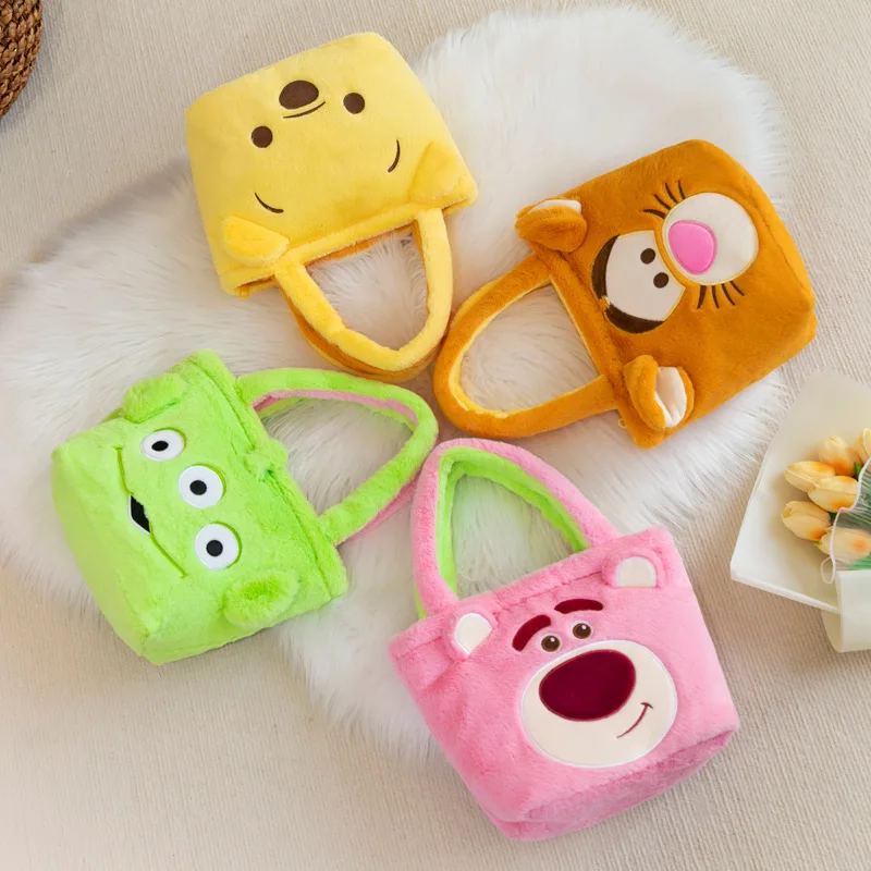 

Disney Winnie The Pooh Plush Handbags Tigger Shoulder Bag Kawaii Tcg Anime Alien Soft Stuffed Plushie Bags for Children's Gift