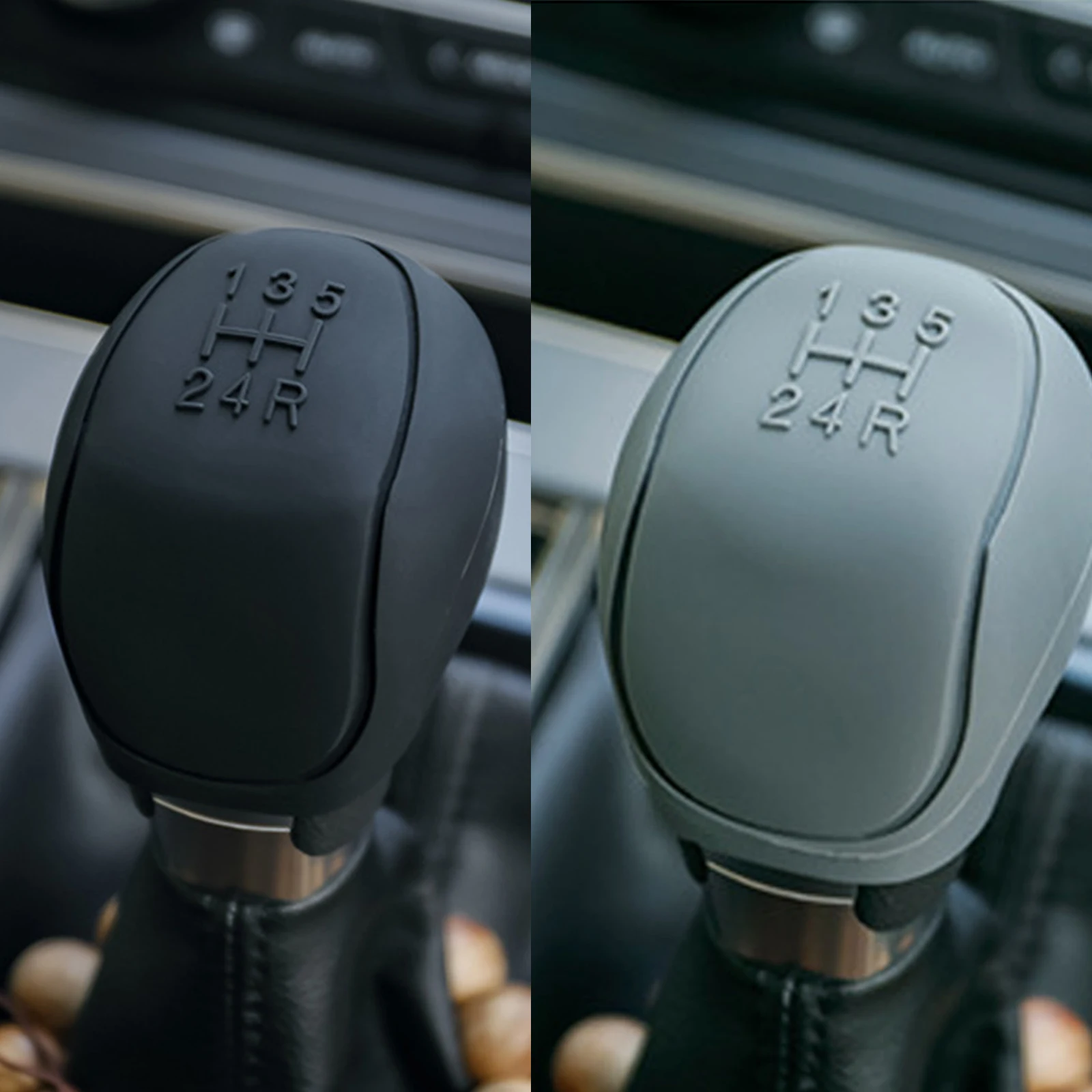 

Silicone Car Gear Head Shift Knob Cover Gear Shift Non Slip Grip Grip Handle Case Wear-resistant Gear Rod Cover Handbrake Cove