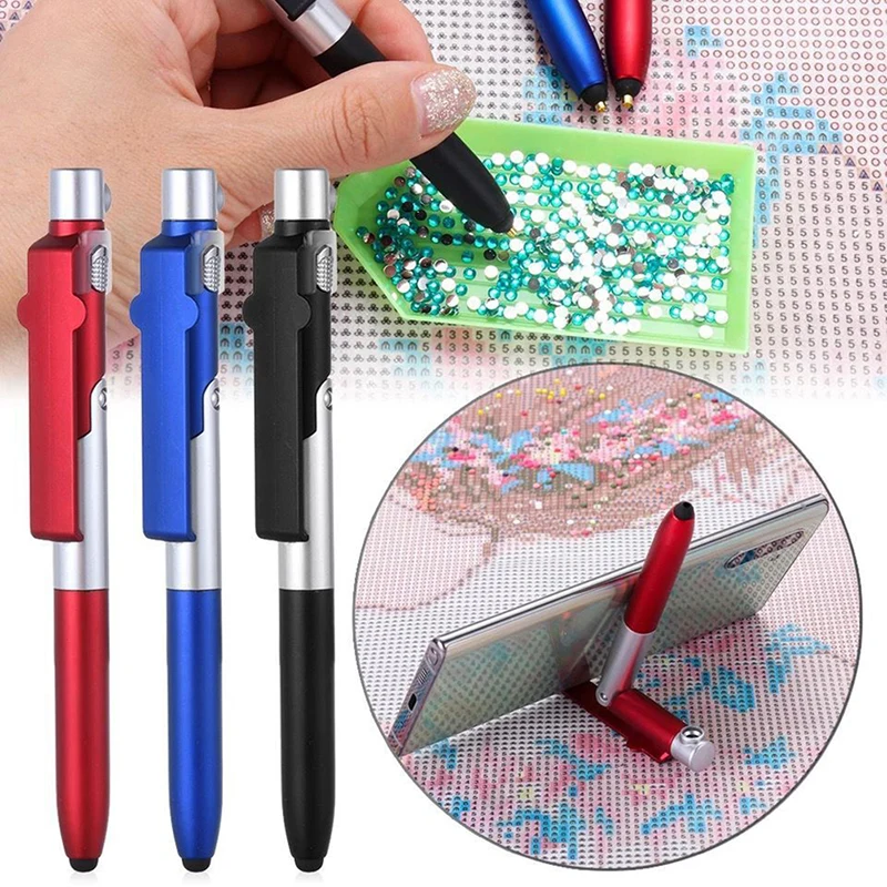 

Foldable Mobile Phone Bracket Diamond Painting Pen LED Lighting Point Drill Pen