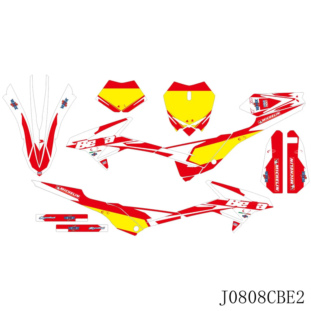 

For BETA RR 125 LC 2019 2020 Full Graphics Decals Stickers Motorcycle Background Custom Number