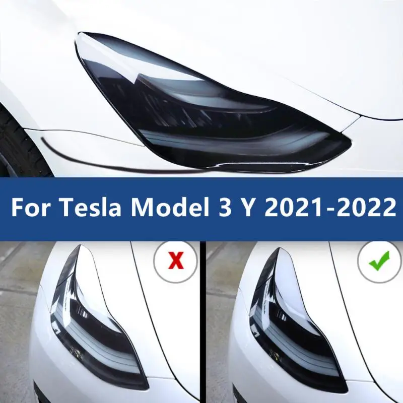 

Стикер на переднюю фару автомобиля Tesla Model 3 /Y 2021 2022, стикер на фары, защитная пленка, аксессуары