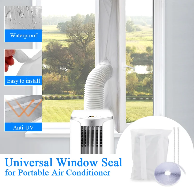 Universal Air Lock Window Seal Cloth Plate 3 4 5m Hot Airs Stop Conditioner Outlet Window Sealing Kit for Mobile Air Conditioner