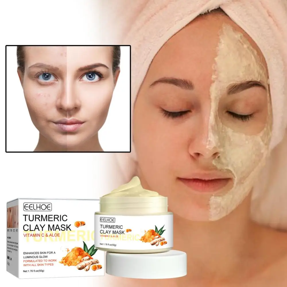 

NEW Turmeric Mud Mask Facial Purification Deep Cleansing Brightening Oil Control Beauty Anti-Acne Skincare Facial Mud Mask
