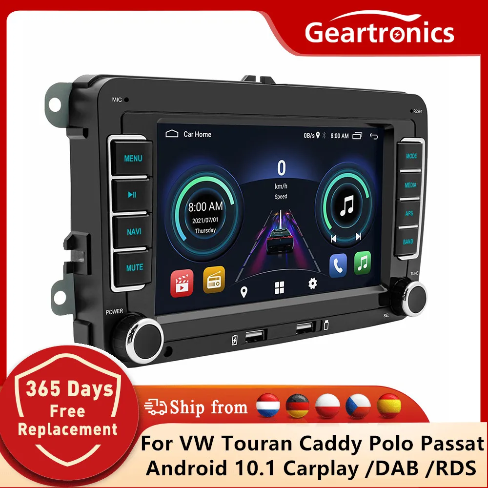 Автомагнитола 2 Din для VW/Passat/Touran/Caddy /Jetta /Polo/Seat мультимедийный плеер на Android 10 с GPS Wi-Fi