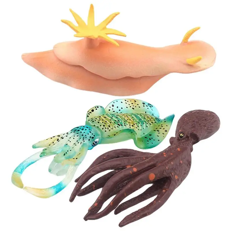 

Simulated Squid Cuttlefish Sea Hare Marine Life Animals Figurines Model For Collection Educational Toy Ocean Animals Figures