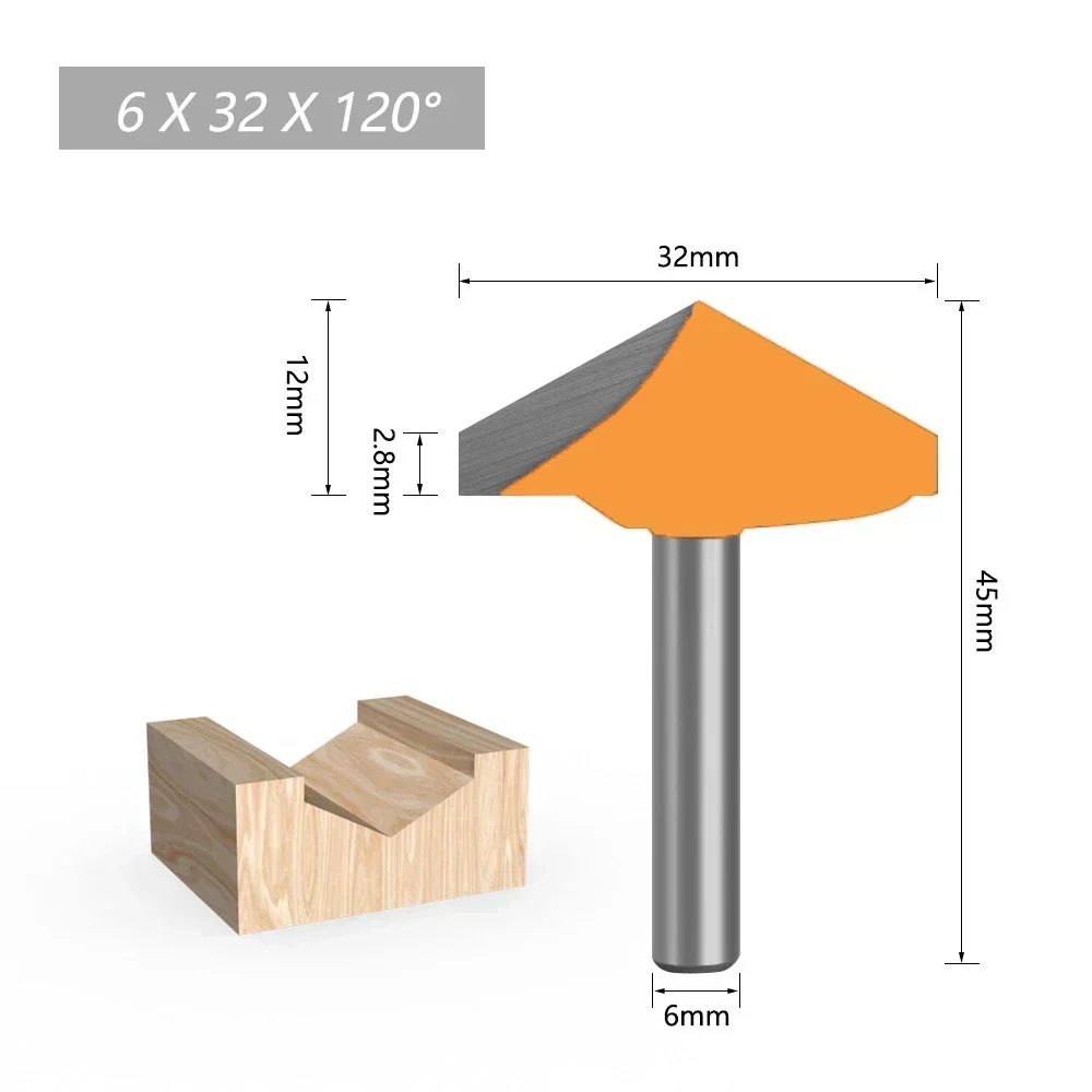 

1 шт. 6 мм V-образные фрезы для гравировки с ЧПУ, 60-150 градусов, деревообрабатывающий нож для резьбы по дереву, твердосплавный режущий инструмент