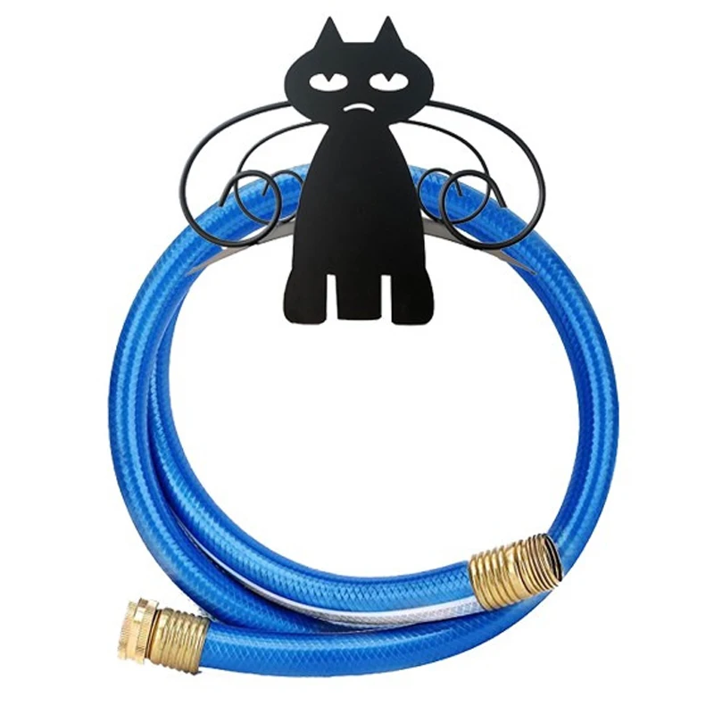 

Garden Hose Holder Heavy Duty Water Hose Holder With Cat Shape Wall Mounted Iron Hose Hanger Decorative Garden Hose Storage For