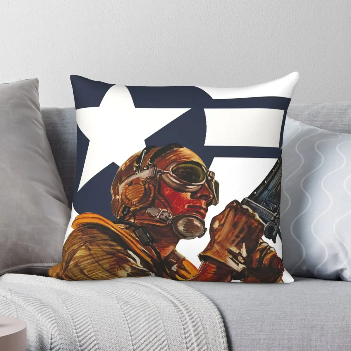 

ВИНТАЖНЫЙ ПЛАКАТ USAAF Air Gunner, квадратная подушка, чехол из полиэстера, льна, бархата, с принтом, на молнии, декоративная подушка, чехол, домашня...
