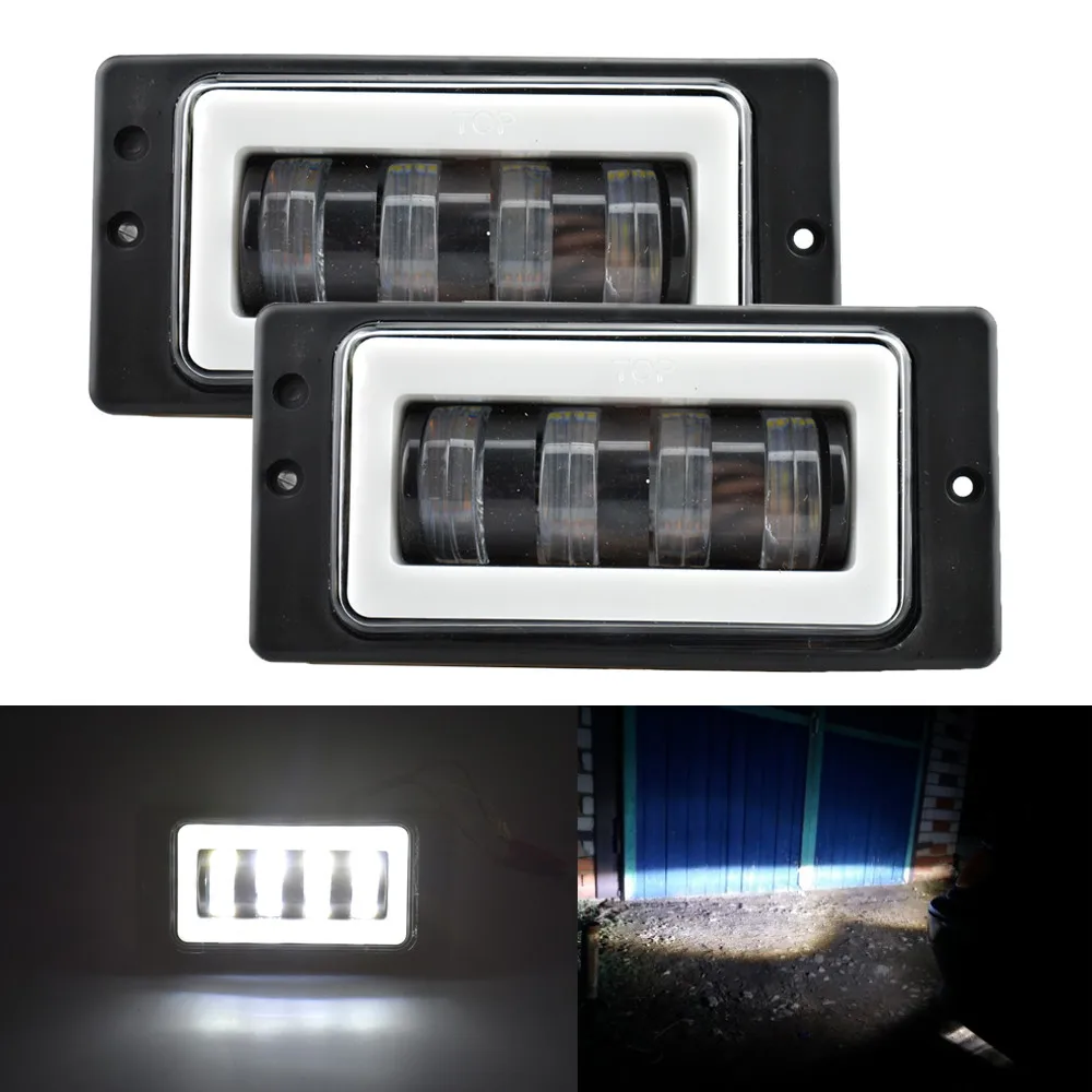 

1Pair Angel Eyes Led Fog Light Fog Passing Headlight For Lada VAZ 2110 2111 2112 2113 2114 2115 2116 2117 Vaz 2114 Van Chevrolet