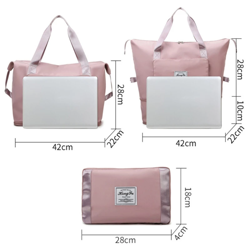 Folding Gym Fitness Bag Dry Wet Separation Exercise Handbag Yoga Shoulder Bag Waterproof Large Capacity Sports Bag