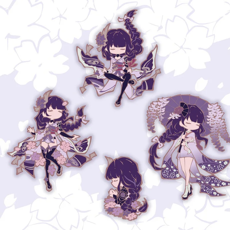 

Genshin Impact Raiden Shogun cosplay badge Brooches Pin Accessories For Clothes Backpack Decoration Gift