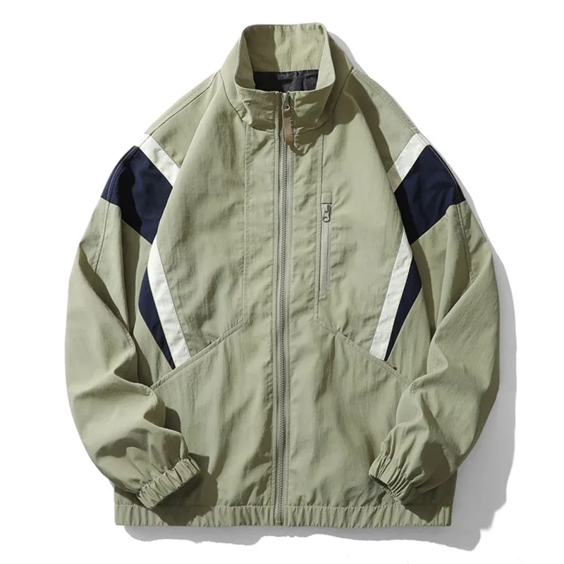 

Куртка мужская Лоскутная в стиле Харадзюку, уличная одежда в стиле хип-хоп, Ветровка-бомбер контрастных цветов, легкая куртка для колледжа