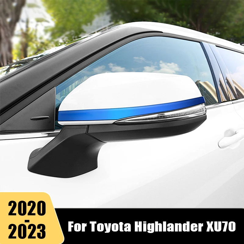 Купи Car Accessories For Toyota Highlander XU70 Kluger 2020 2021 2022 2023 Stainless Steel Rearview Mirror Side Molding Cover Trim за 461 рублей в магазине AliExpress