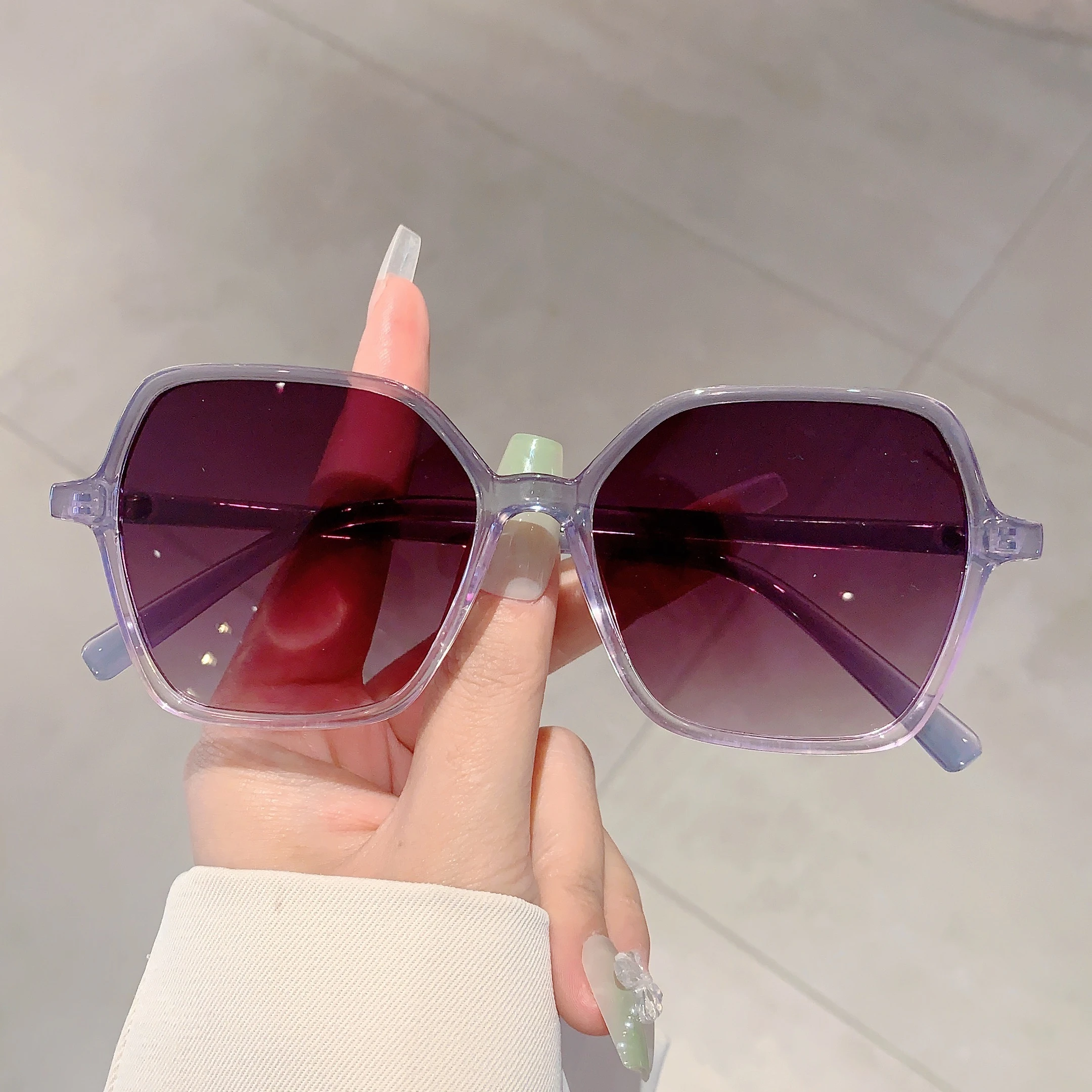 Kammpt Женские Винтажные Квадратные Солнцезащитные Очки С Градиентными Линзами Uv400