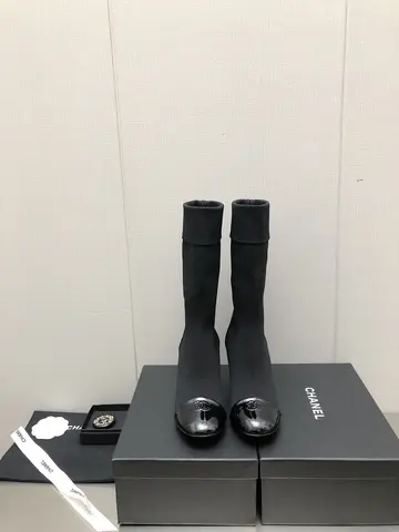 Женские ботильоны Chanel высокое качество Износостойкий Сейсмостойкий согреться осенне-зимняя обувь Мода женская модель