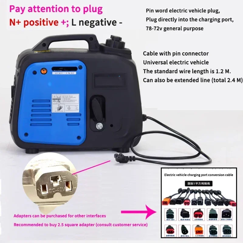 ZQ1000 Четырехтактный бензиновый генератор 700 Вт Электрический двухколесный