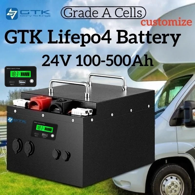 

GTK BMS 8S Lifepo4 24V 100Ah 120Ah 150Ah 200ah 300Ah 400Ah 500Ah Battery for 2KW 5KW Inverter Solar System Yacht UPS RV Outdoor
