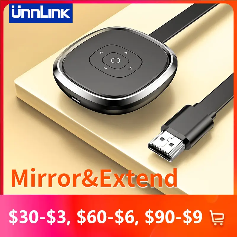 Unnlink 5G 4K TV Wireless WiFi Mirroring Cable HDMI Video Dongle Transmitter Adapter for IPhone Xiaomi Android IOS Miracast