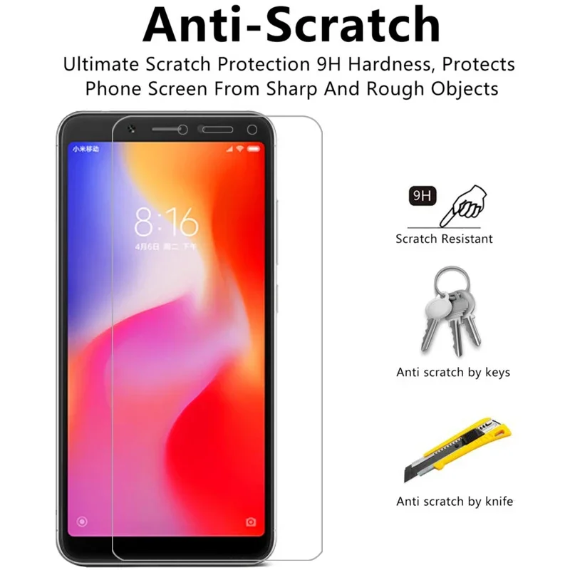 Закаленное стекло для защиты экрана xiaomi redmi 6a 6 pro a a6 6pro чехол redmi6 redmi6a защитный
