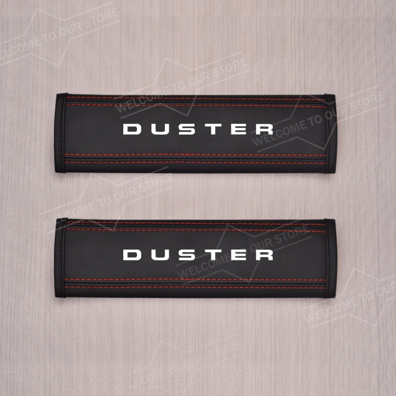 

2 шт. автомобиль для Dacia Duster Stepway Sandero Spring Lodgy Logan Jogger логотип ремень безопасности кожаный ремень безопасности плечевые защитные накладки