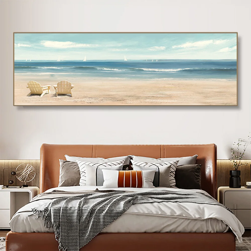 Скандинавский абстрактный морской пейзаж картина маслом на холсте фотообои и