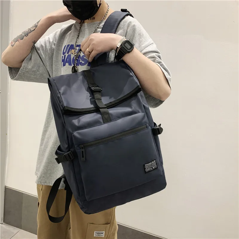 2023 Man Backpack Large Capacity Breathable Backpack Men's Travel Bag Casual Men's Fashion Backpack Pure Color School Backpack