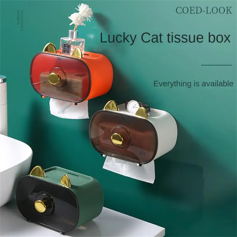 

Non-toxic No Punching In The Zhaocai Cat Bathroom Using High-quality Pp Material Tissue Holder Odorless Environmental Protection