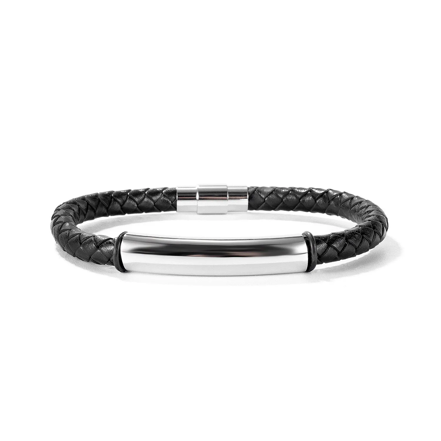 

The New Japanese and Korean Style Men's Fashion Niche Design Classic Titanium Steel Buckle Leather Bracelet