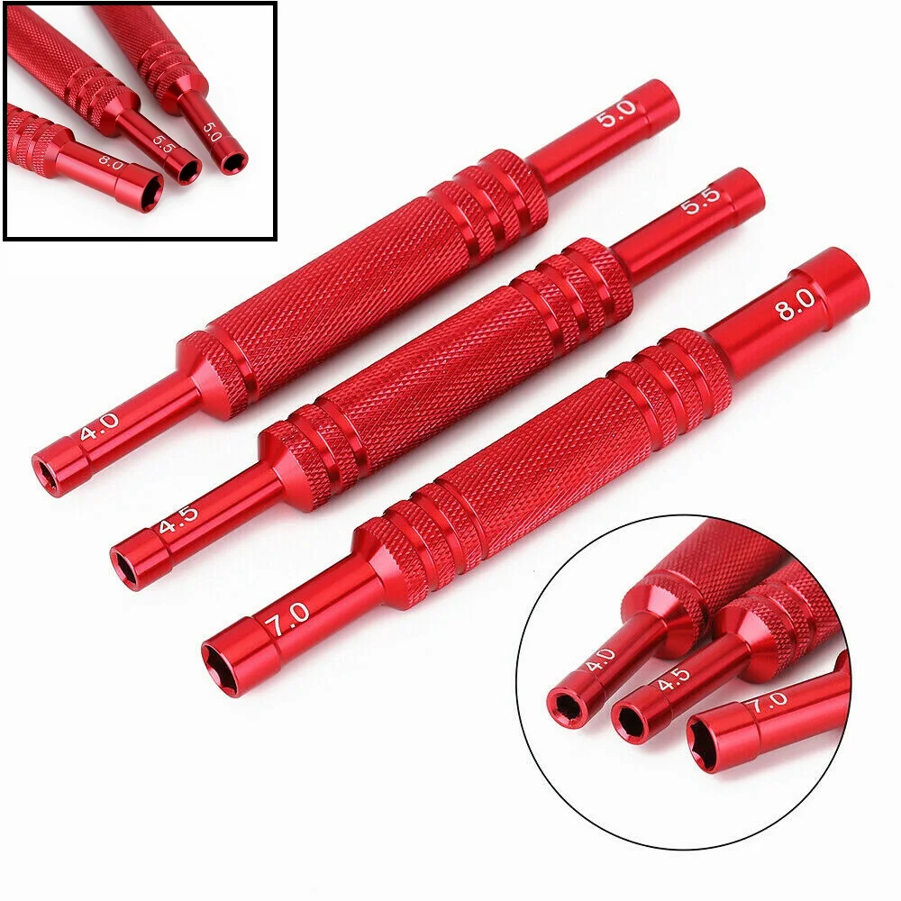 

3pcs 120mm Aluminum Alloy 4.0/5.0/4.5/5.5/7.0/8.0mm Double Head Hexagon Sleeve Screwdriver Hex Wrench Double-ended Sleeve Tools