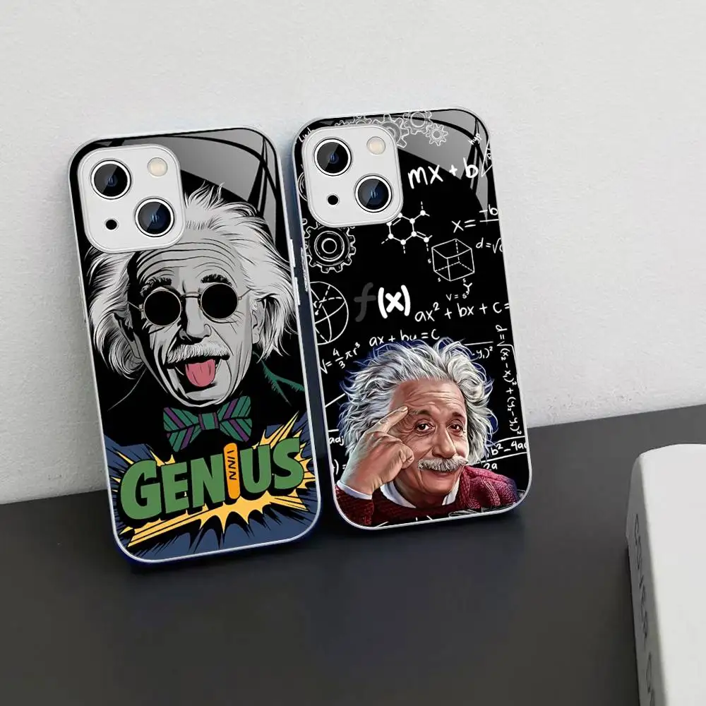 Фото Знаменитое закаленное стекло Physicist E-EinsteinS для Iphone 14 13 12 11 Pro Mini XS MAX 14Plus X XS XR Fundas №1