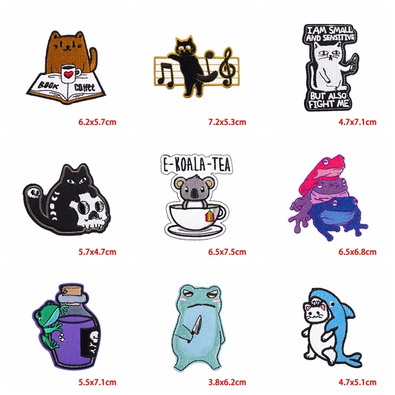 5PCS/lots Cartoon Embroidery Patch Anilam Dinosaur Lion Iron On Patches For Clothing DIY Embroidered Clothes Jackets