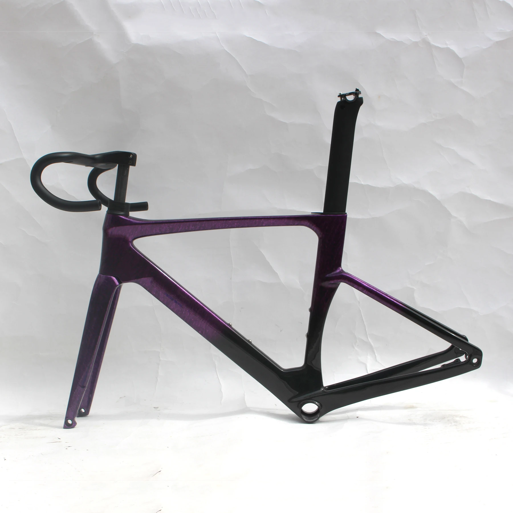 Naturefly Фиолетовая карбоновая гравийная рама велосипеда Дорожная сквозной оси