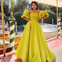 saudi arabic prom dresses puff sleeves a line long evening dress dubai women formal party gowns 2022 tiered special occasion